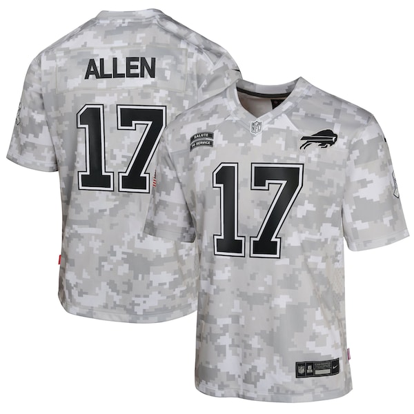 Josh Allen Buffalo Bills Nike Youth 2024 Salute to Service Game Jersey - Arctic Camo