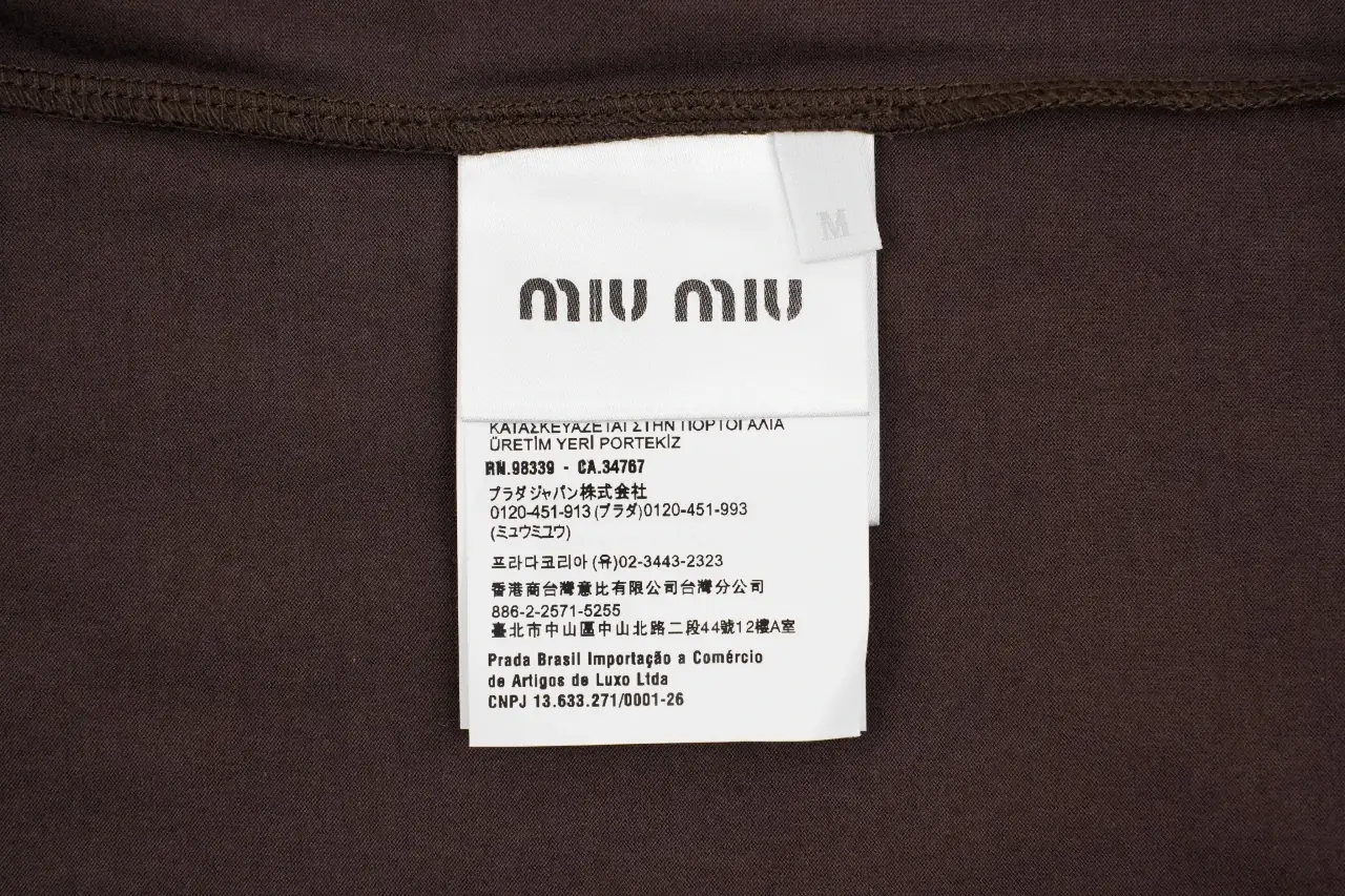 Miu Miu Brown Stripe Layered Look Long Sleeve Polo Shirt product photo from LabelPicks