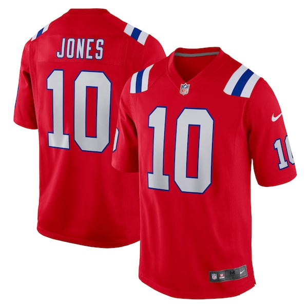 Mac Jones New England Patriots Nike Youth Game Jersey - Red/Navy/White