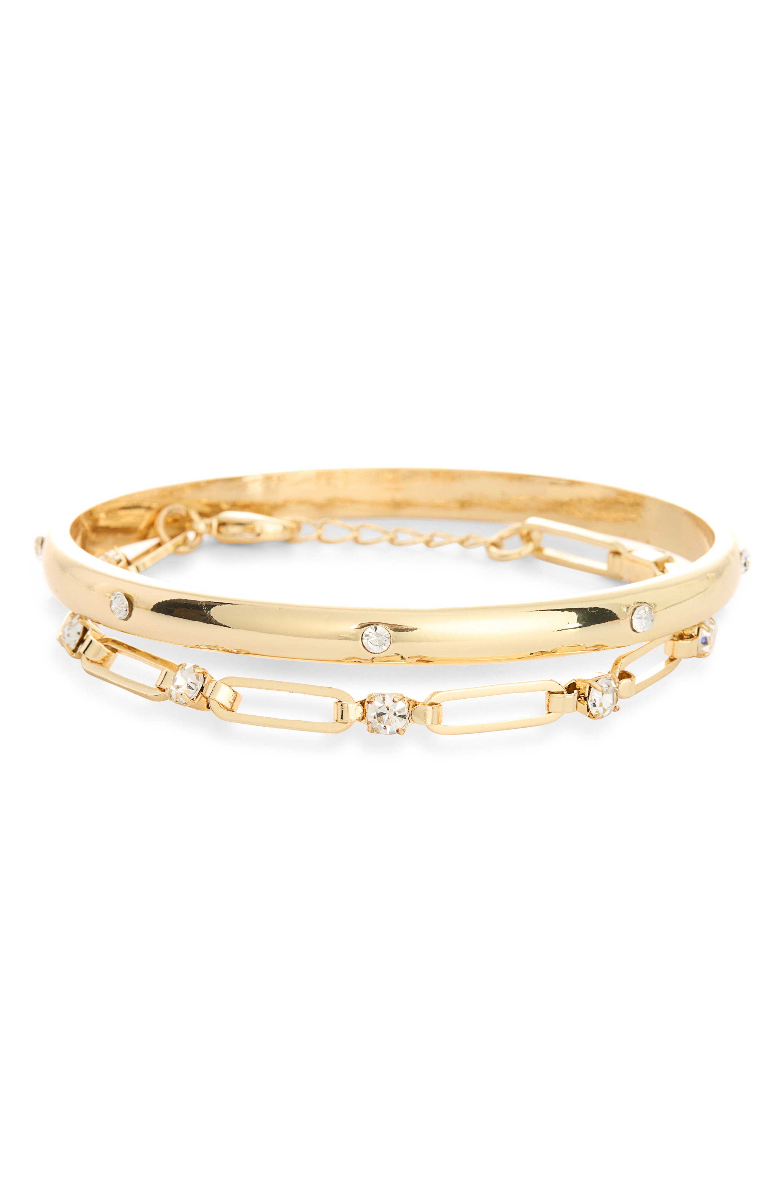NORDSTROM RACK Set of 2 Cubic Zirconia Bangle Bracelets