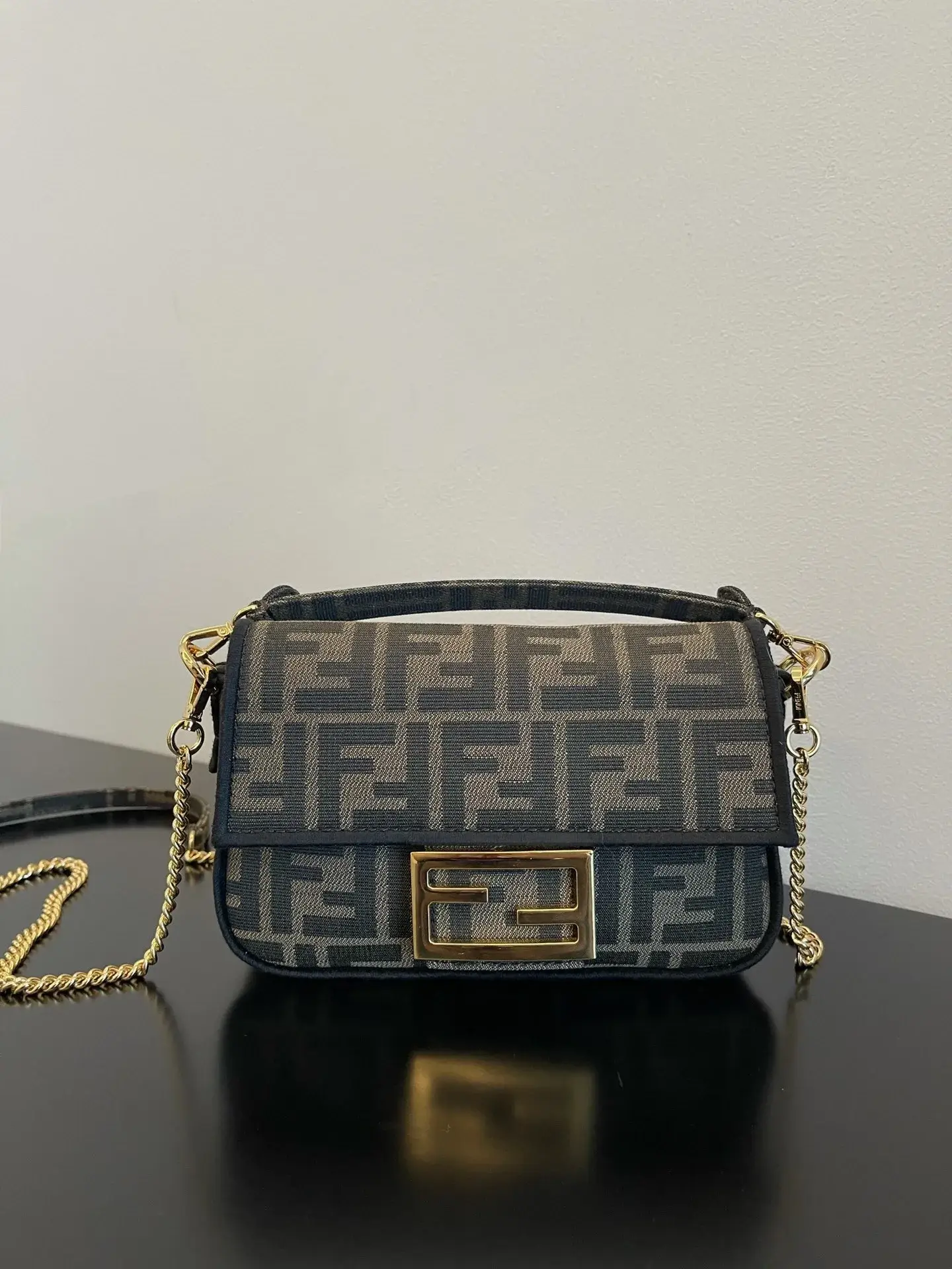 Fendi Baguette Brown Monogram Canvas Shoulder Bag product photo from LabelPicks