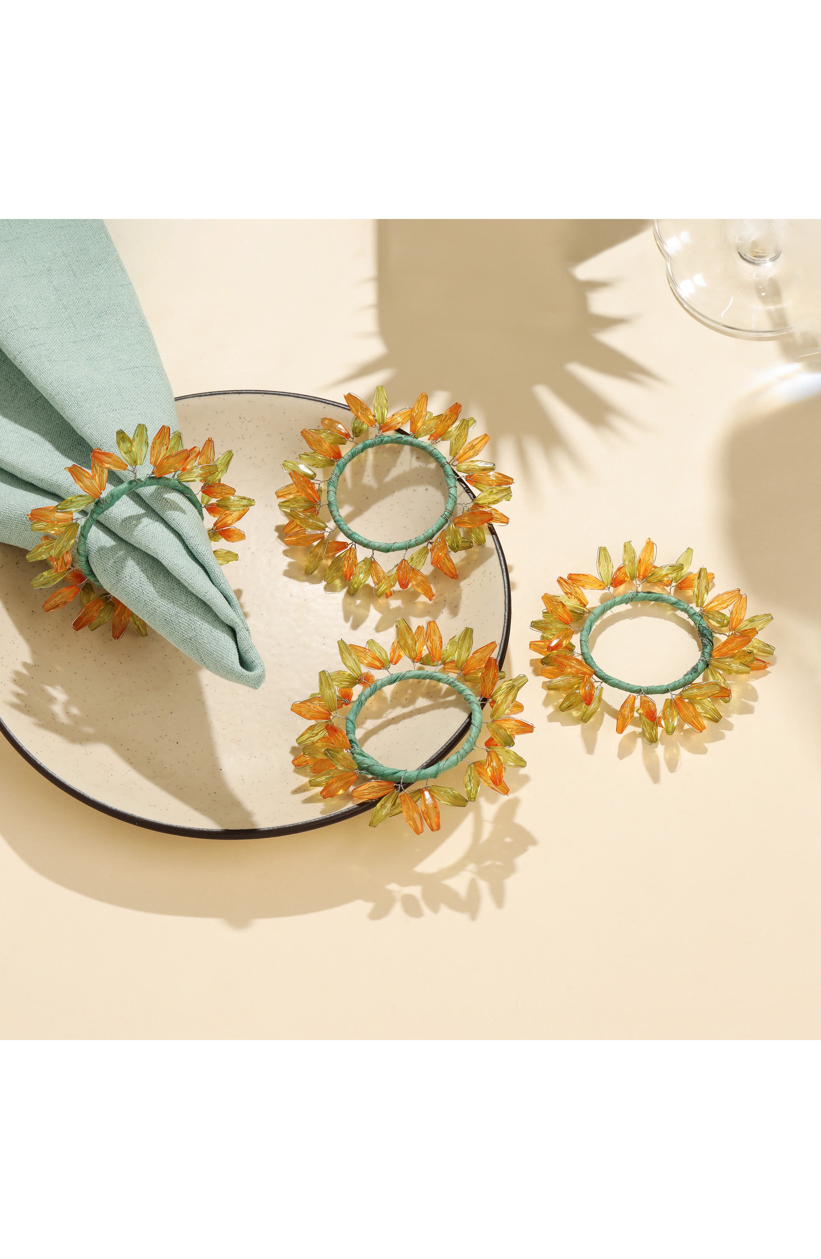 Tiramisu Citrus Elegance 4-Pack Napkin Rings