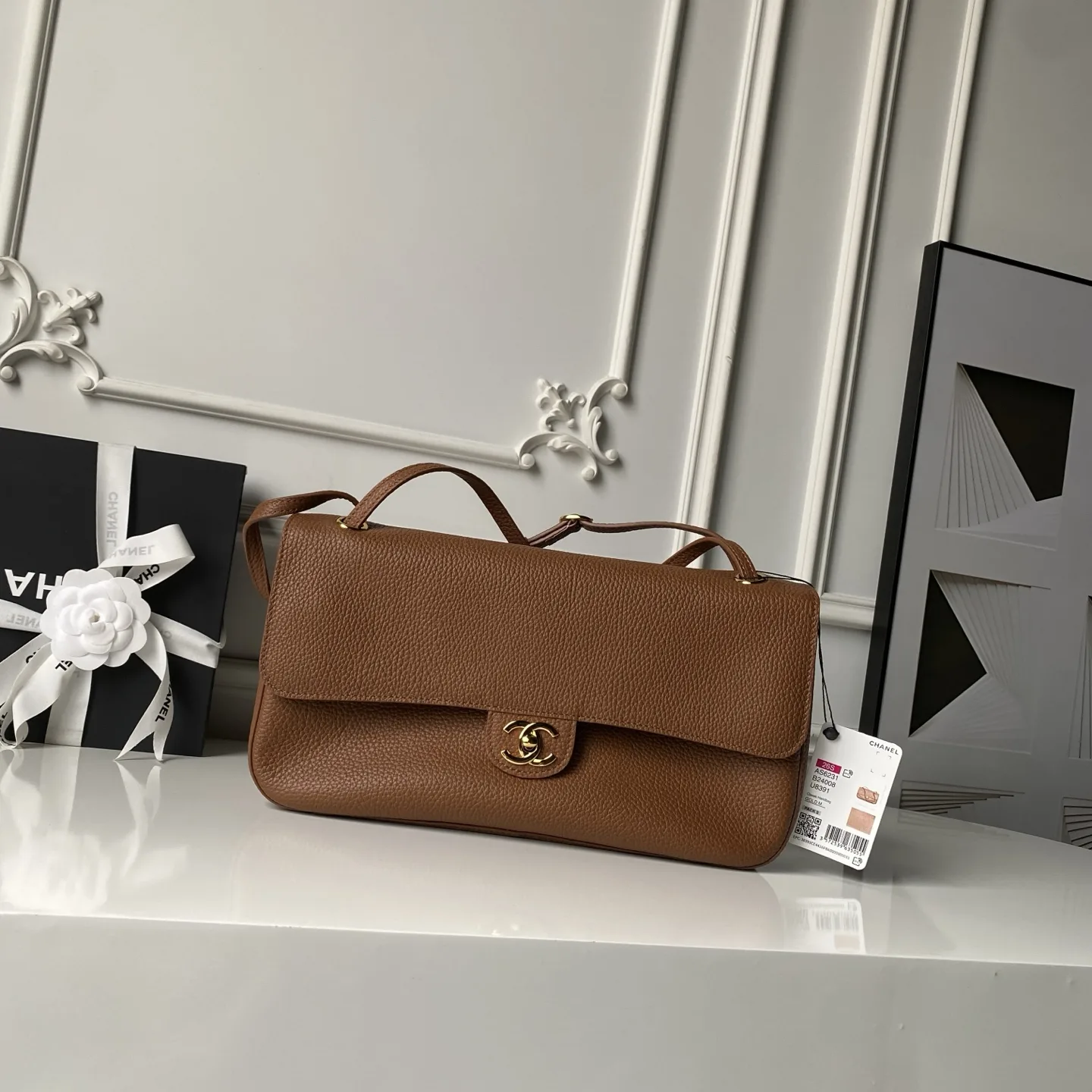 Chanel Classic Flap Gold Grained Leather Shoulder Bag product photo from LabelPicks
