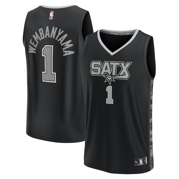 Victor Wembanyama San Antonio Spurs  Fast Break Replica Player Jersey - Statement Edition - Black/White