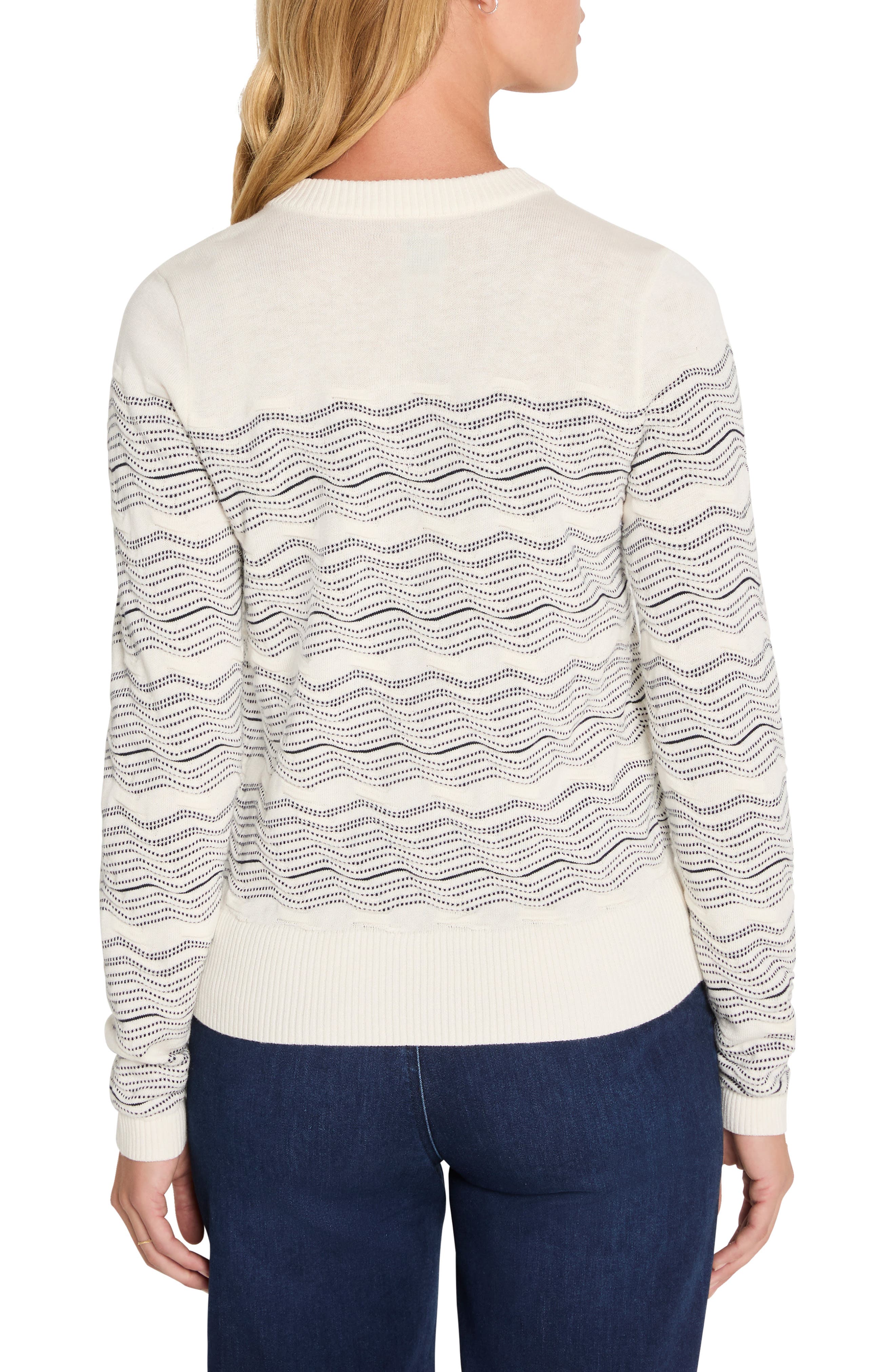 NIC+ZOE Zigzag Stripe Linen Blend Cardigan