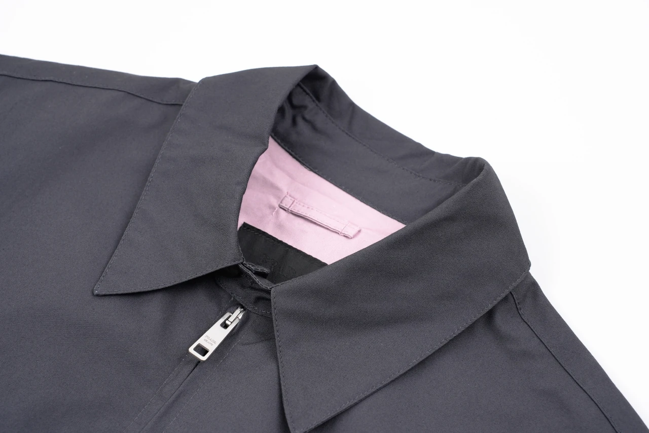 Prada Charcoal Zip Jacket with Pink Lining product photo from LabelPicks