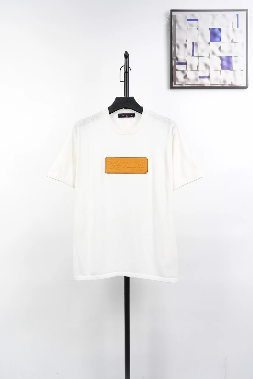 Louis Vuitton White Monogram Leather Patch Jacquard T-Shirt product photo from LabelPicks