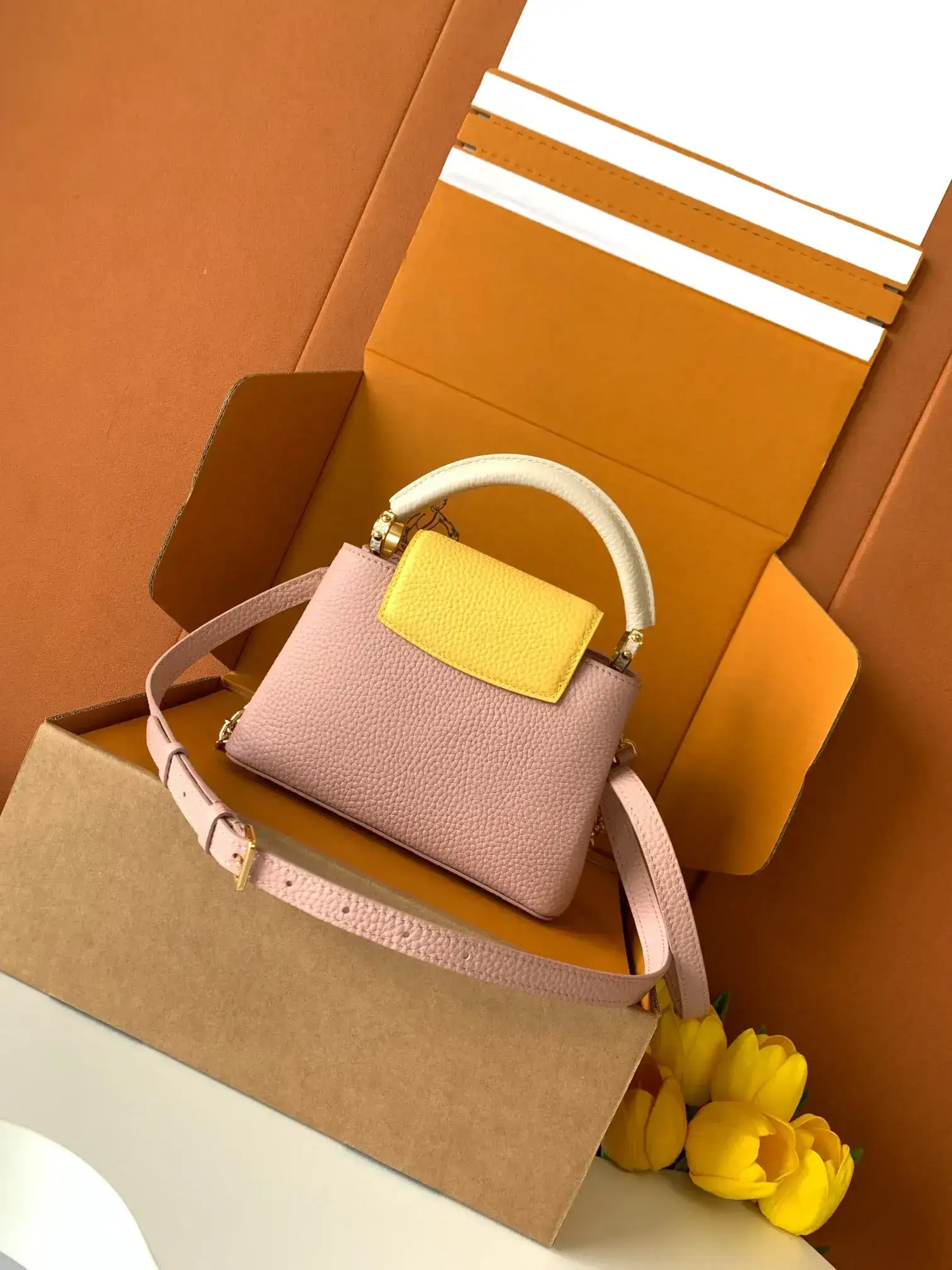 Louis Vuitton Pink Capucines Calfskin Top Handle Bag product photo from LabelPicks