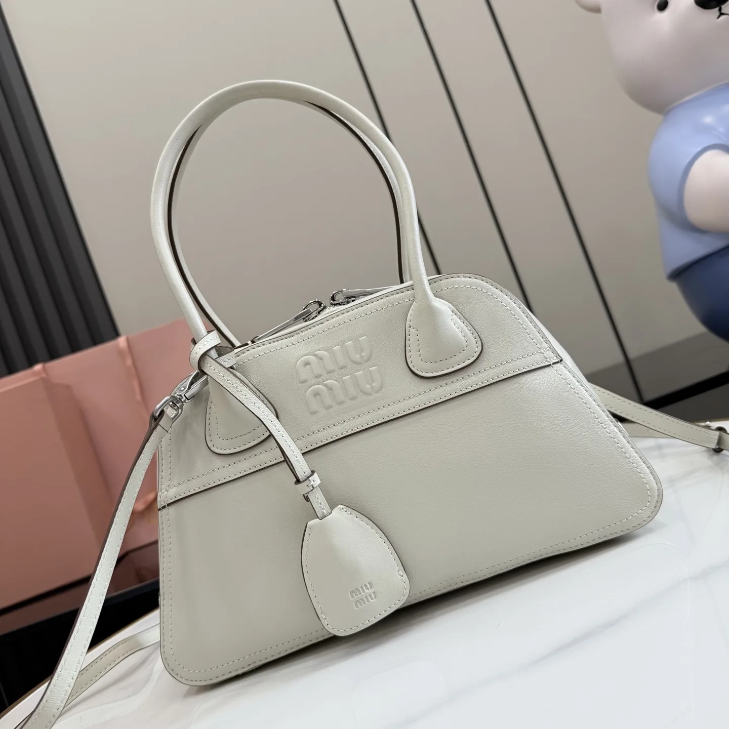 Miu Miu White Vivant Lambskin Top Handle Bag product photo from LabelPicks