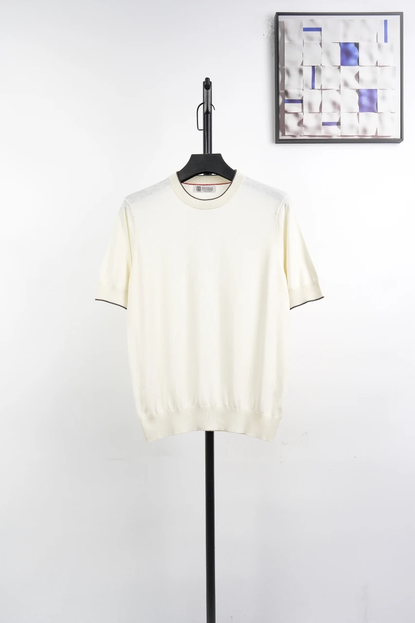 Brunello Cucinelli Sea-Gull Collar Cotton Knit T-Shirt product photo from LabelPicks