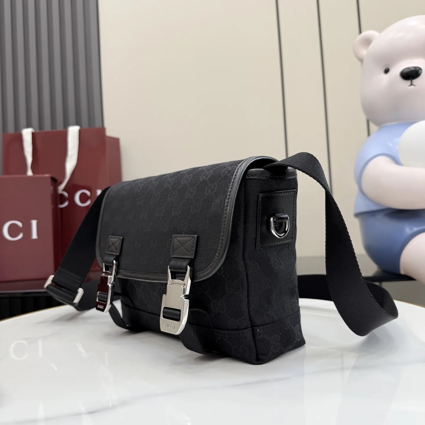 Gucci Black Canvas and Leather Crossbody Bag product photo from LabelPicks