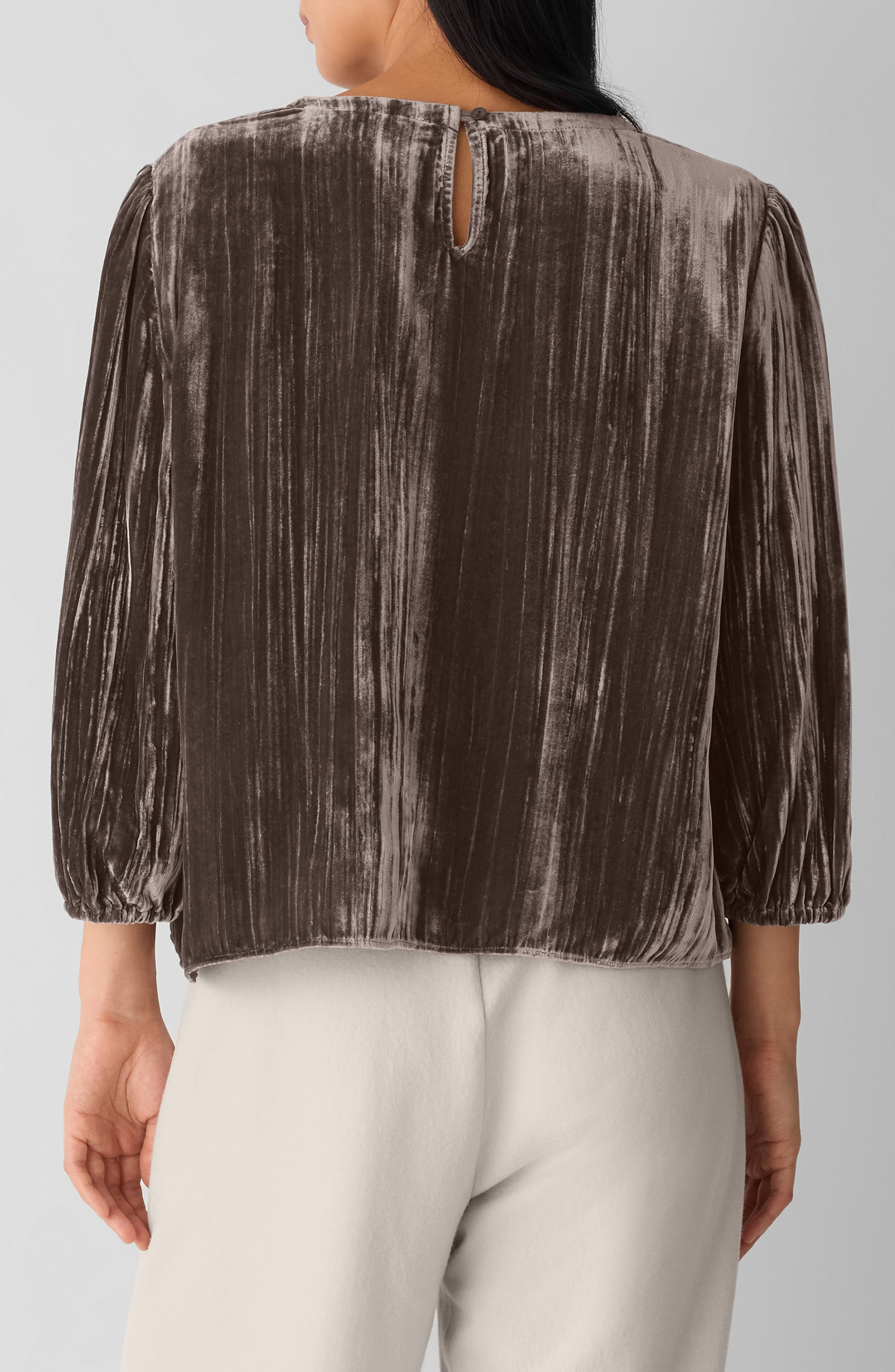 Eileen Fisher Bubble Sleeve Velvet Top