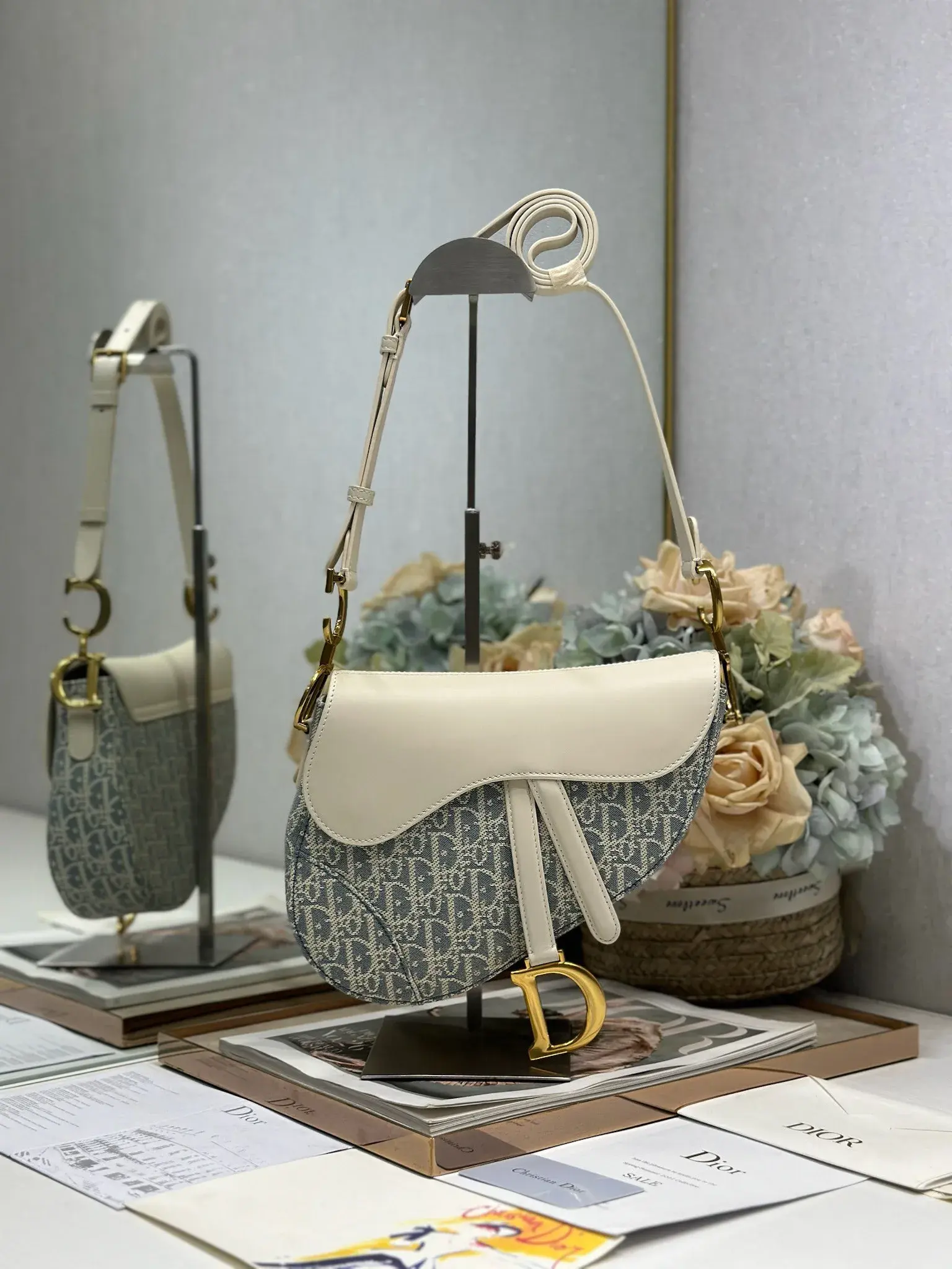 Dior Blue Saddle Oblique Canvas Saddle Bag product photo from LabelPicks