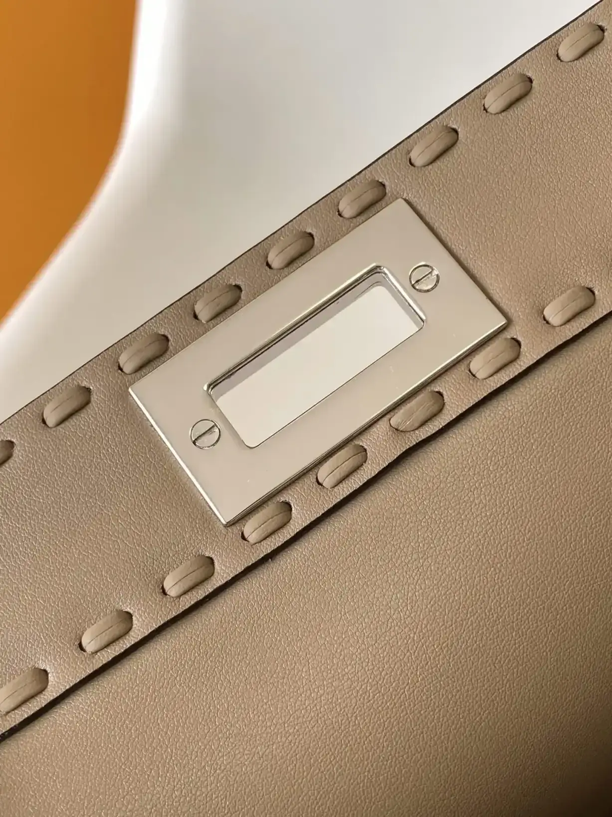 Fendi Peekaboo Grey Calfskin Top Handle Bag product photo from LabelPicks