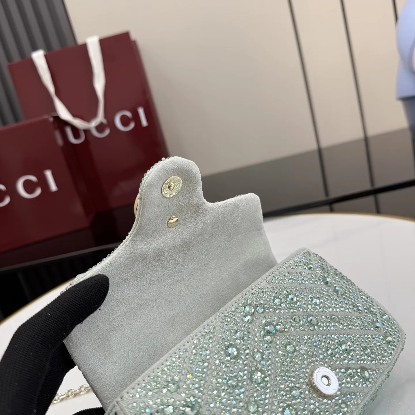 Gucci Green Marmont GG Supreme Canvas Crossbody Bag product photo from LabelPicks