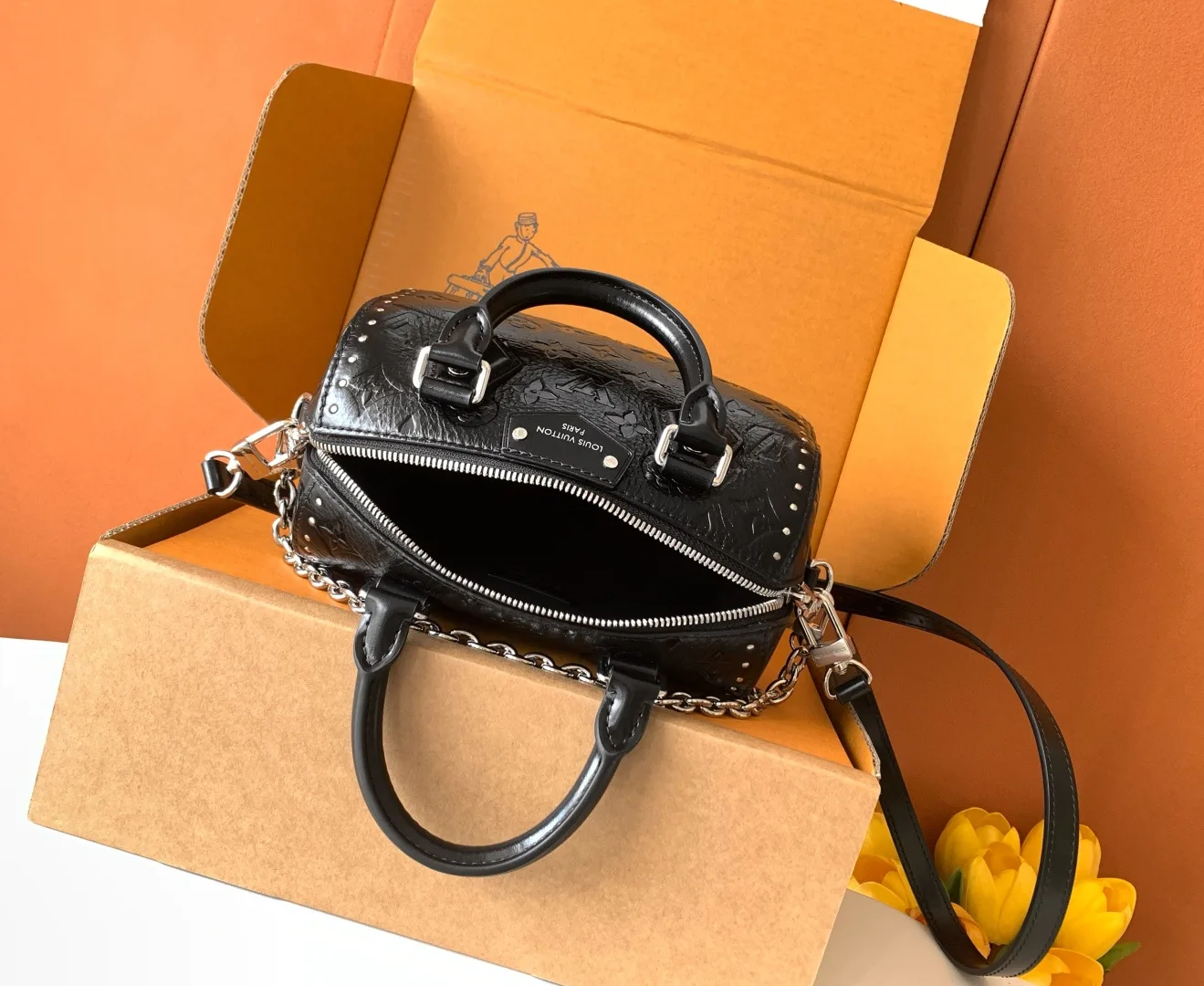 Louis Vuitton Black Speedy Calfskin Top Handle Bag product photo from LabelPicks