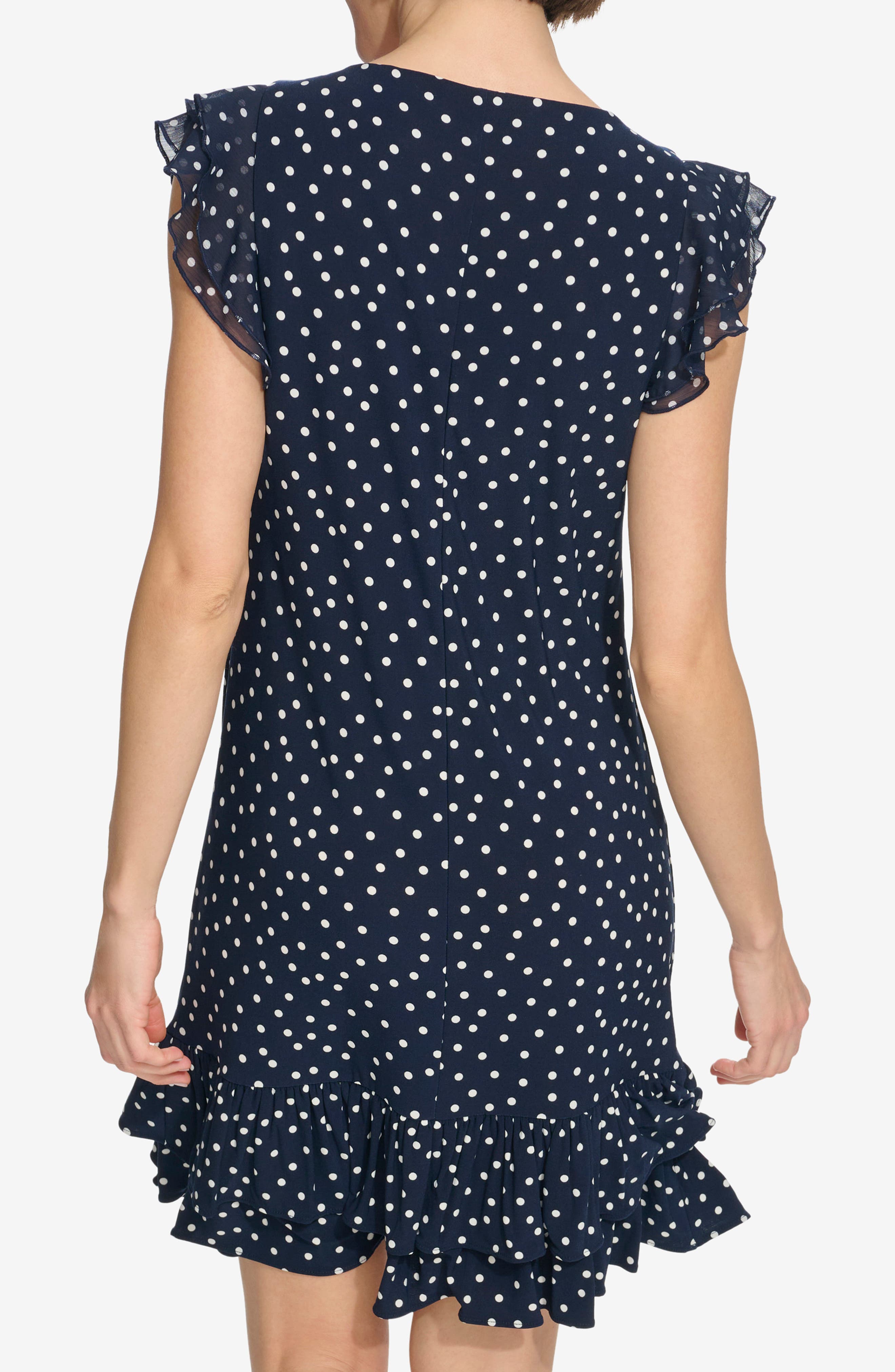 Tommy Hilfiger Chiffon Flutter Sleeve Dress