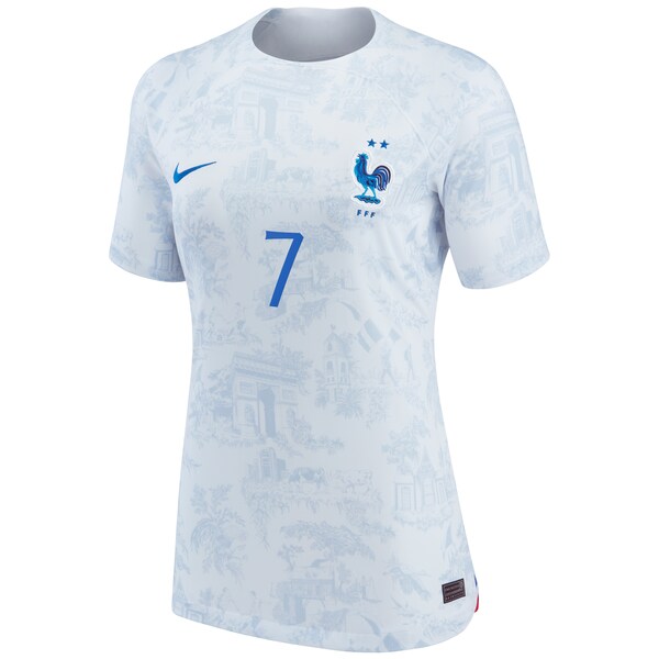Antoine Griezmann France National Team Nike Women's 2022/23 Away Breathe Stadium Replica Jersey - White
