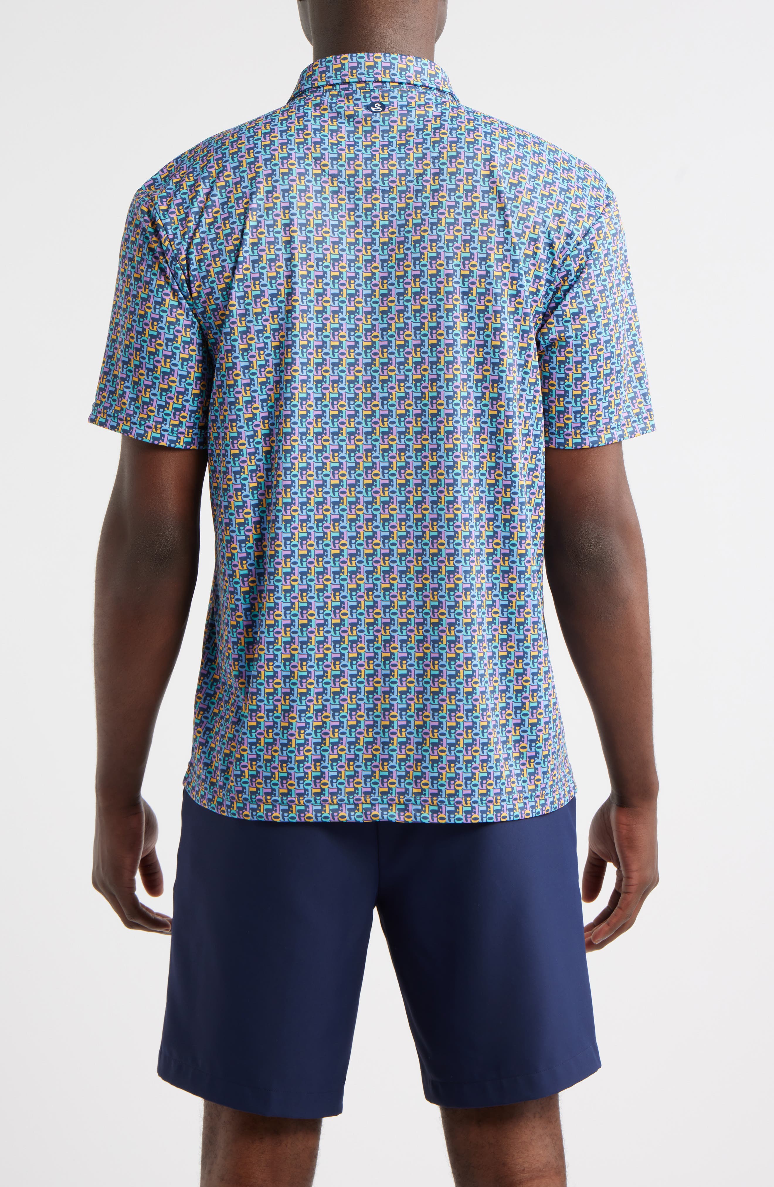 Swannies Slomo Patterned Athletic Fit Performance Polo