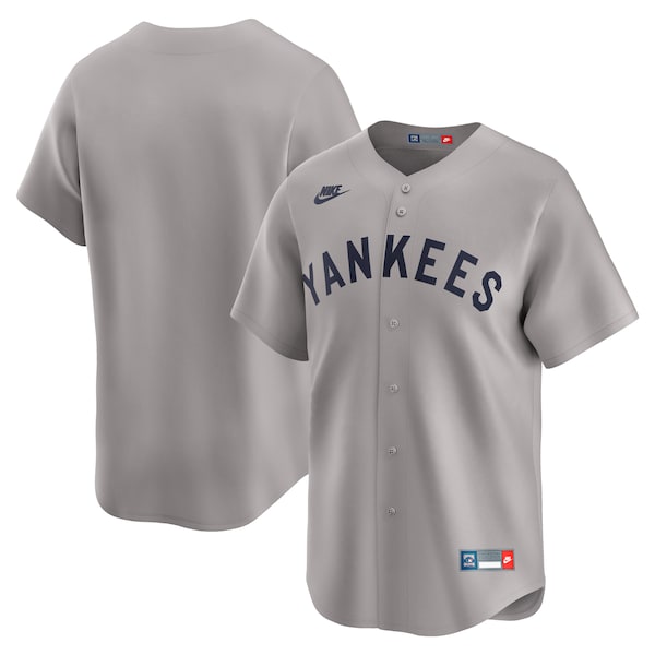 New York Yankees Nike Throwback Cooperstown Collection Limited Jersey - Gray