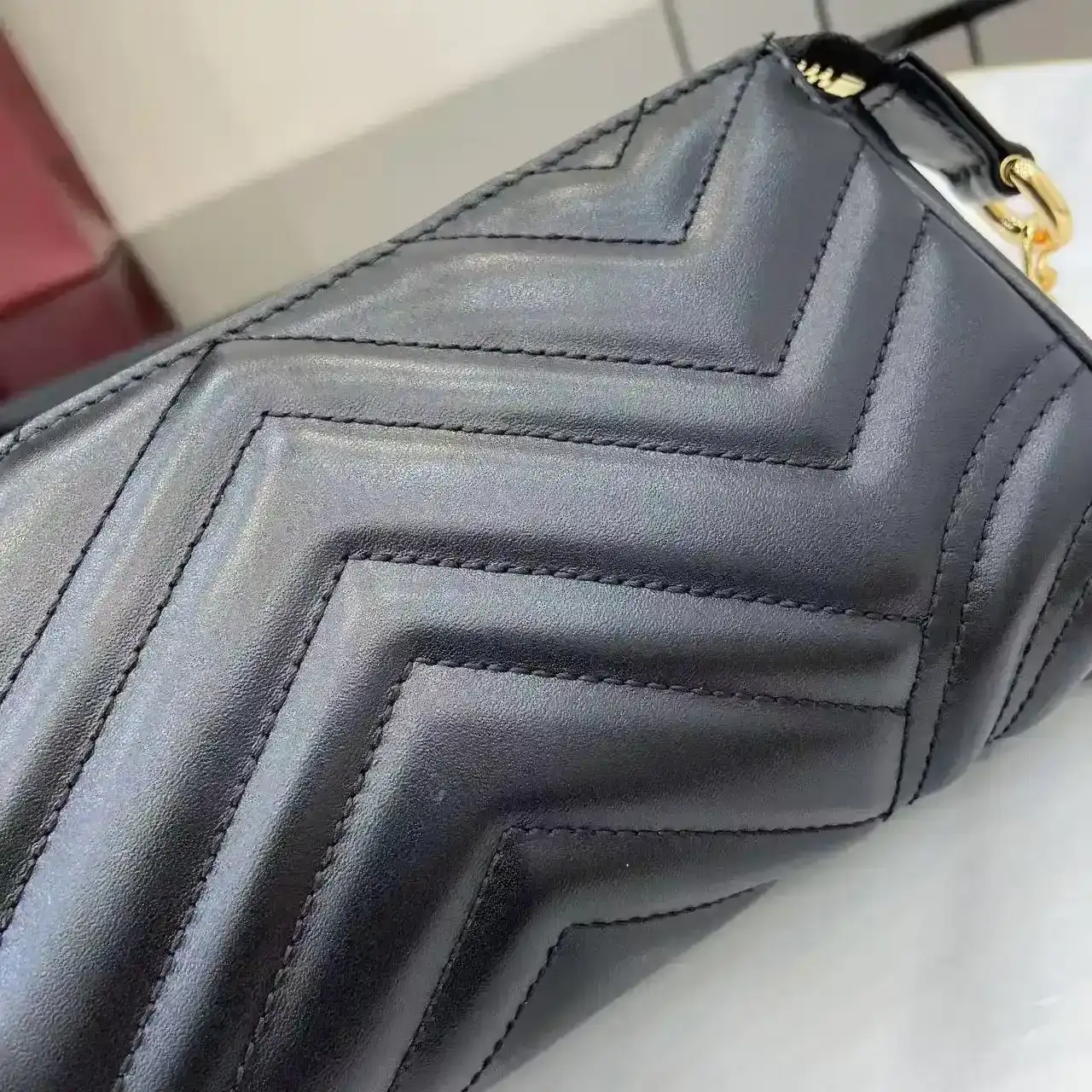 Gucci Black Marmont GG Supreme Canvas Shoulder Bag product photo from LabelPicks