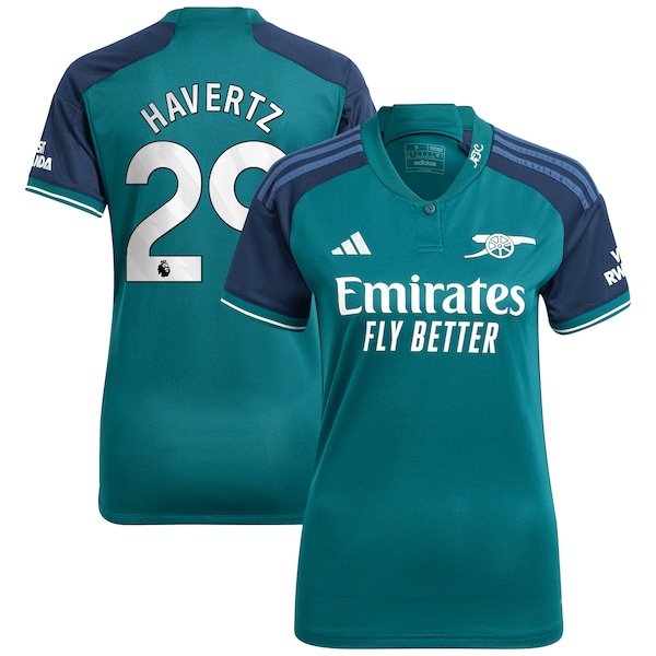Kai Havertz Arsenal adidas Women's 2023/24 Third Replica Player Jersey - Green/Red/Yellow