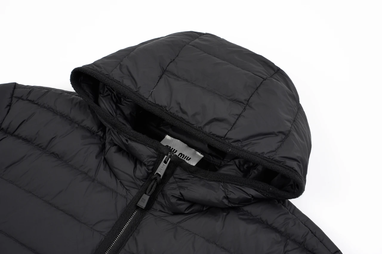 Miu Miu Black Logo Hooded Down Jacket product photo from LabelPicks