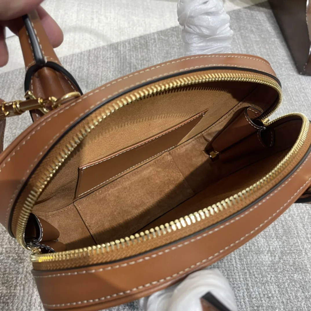Celine Brown Triomphe Calfskin Top Handle Bag product photo from LabelPicks