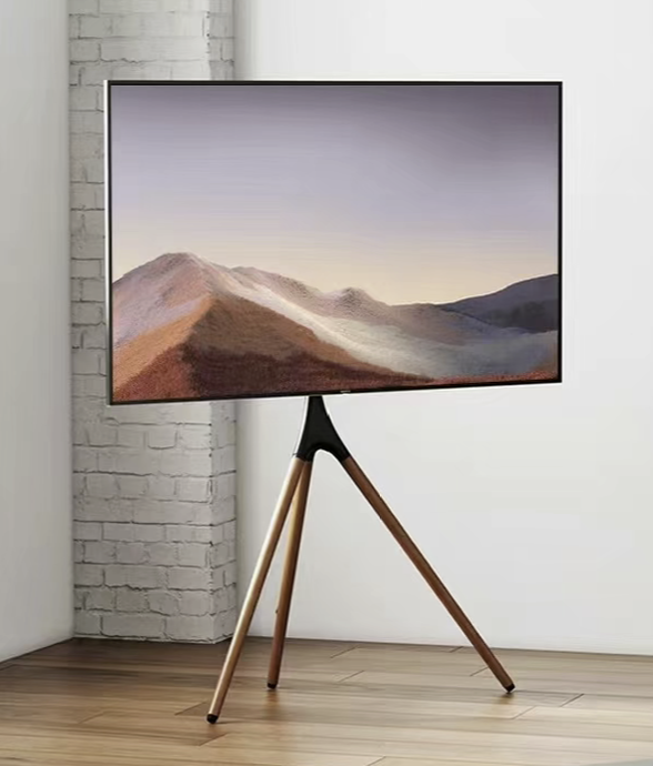 Brateck FS600 Floor Standing TV Stand / Walnut Wood Base - GreshamTech