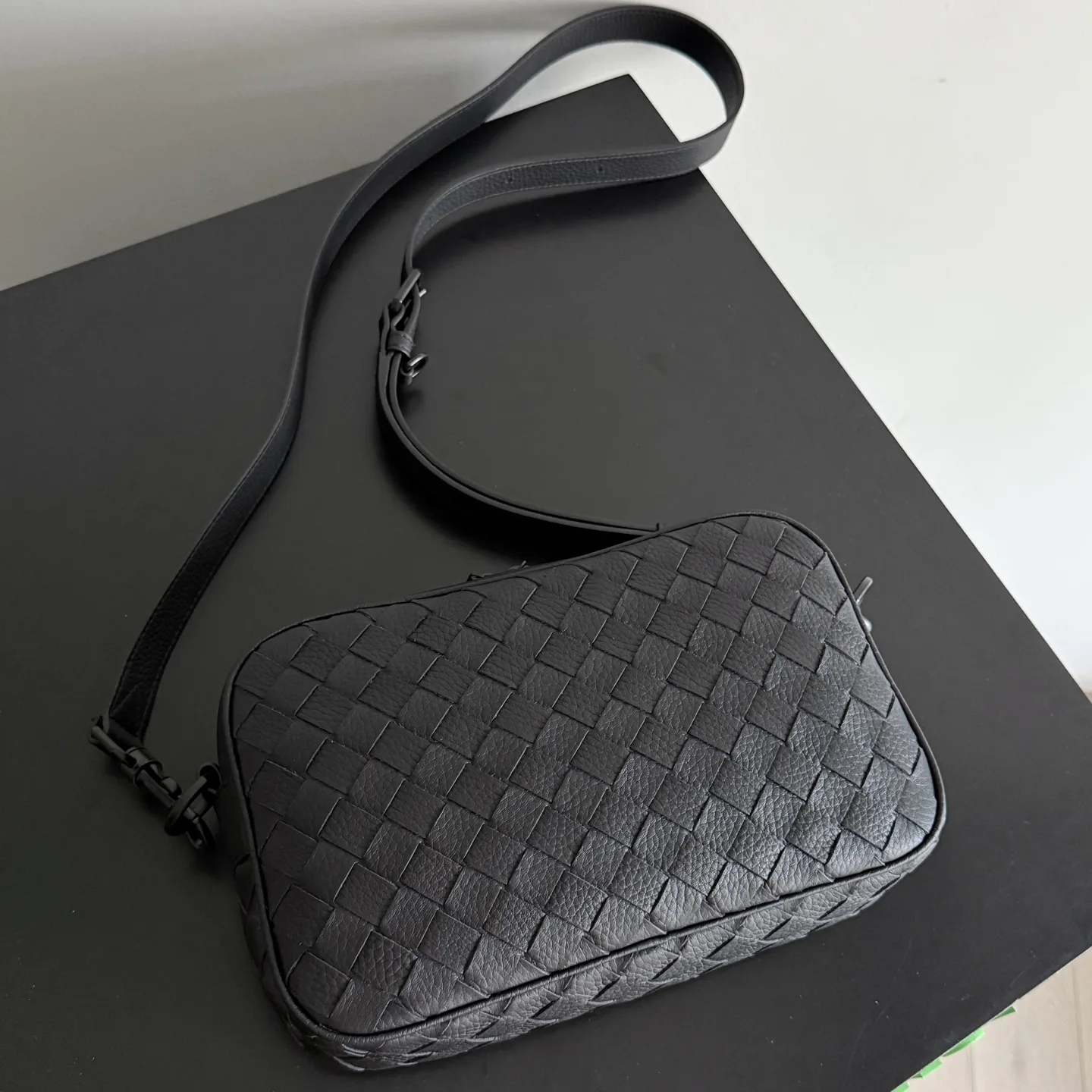 Bottega Veneta Black Intrecciato Woven Leather Crossbody Bag product photo from LabelPicks