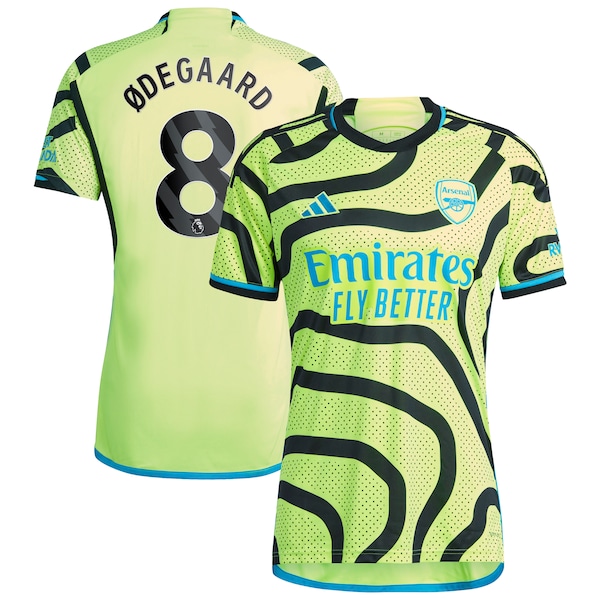 Martin Odegaard Arsenal adidas 2023/24 Away Replica Player Jersey - Yellow/Green