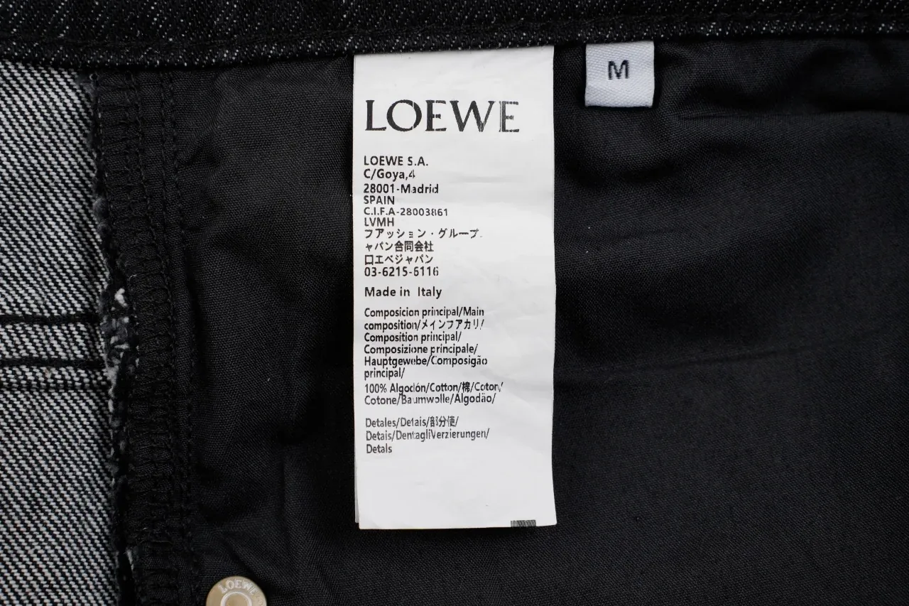LOEWE Black Denim Jeans with Knee Anagram Detail product photo from LabelPicks