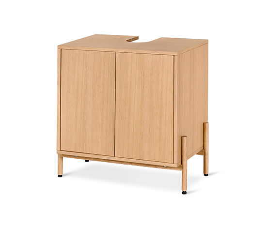 Waschbeckenunterschrank mit Holzfurnier