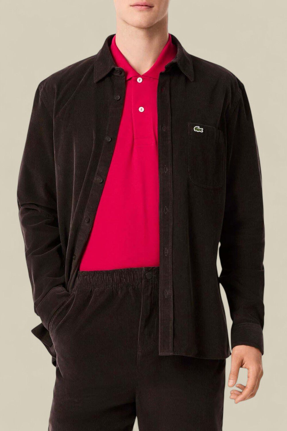 LACOSTE חולצת כפתורים קורדרוי