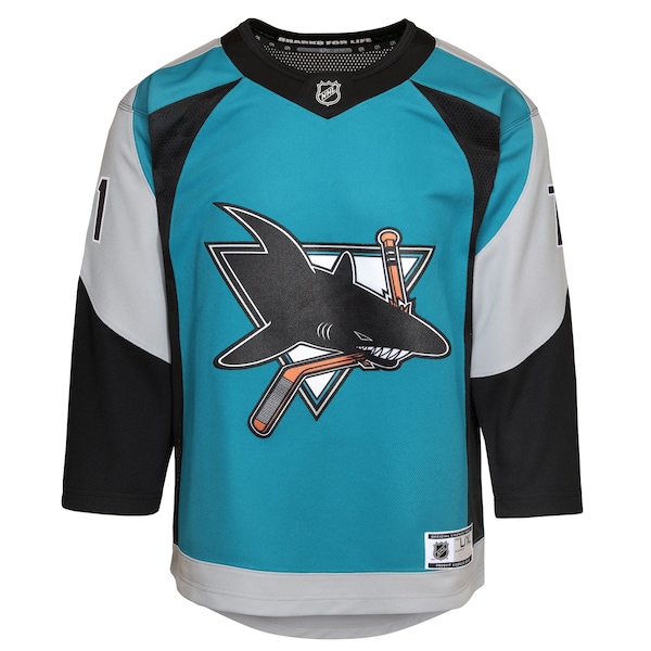 Macklin Celebrini San Jose Sharks Youth Alternate Replica Player Jersey - Teal