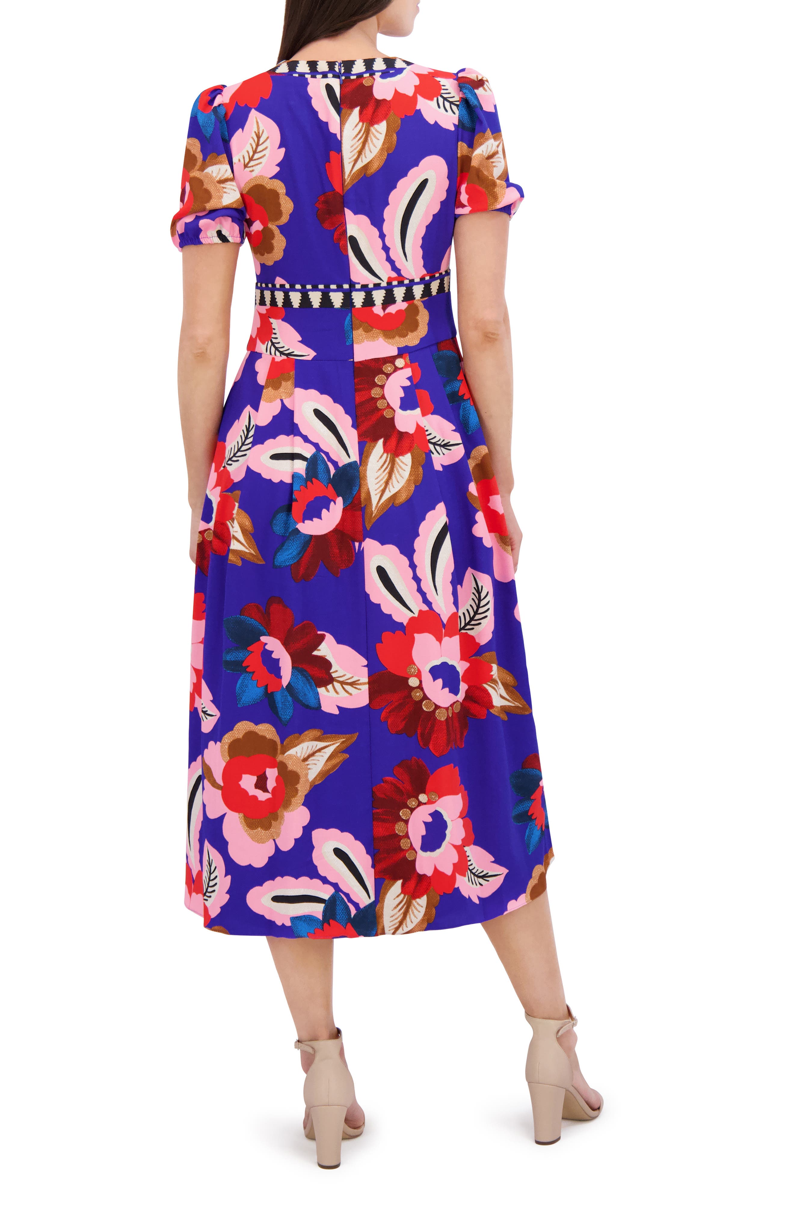 Kensie Puff Sleeve Midi Dress