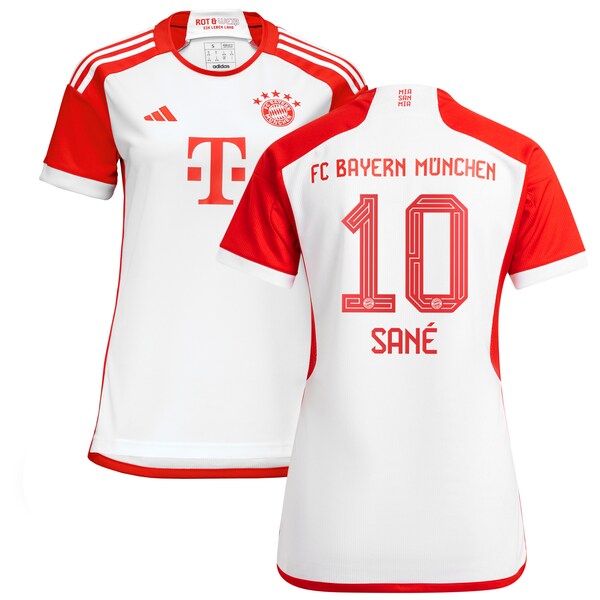 Leroy Sané Bayern Munich adidas Women's 2023/24 Home Replica Jersey - White/Black