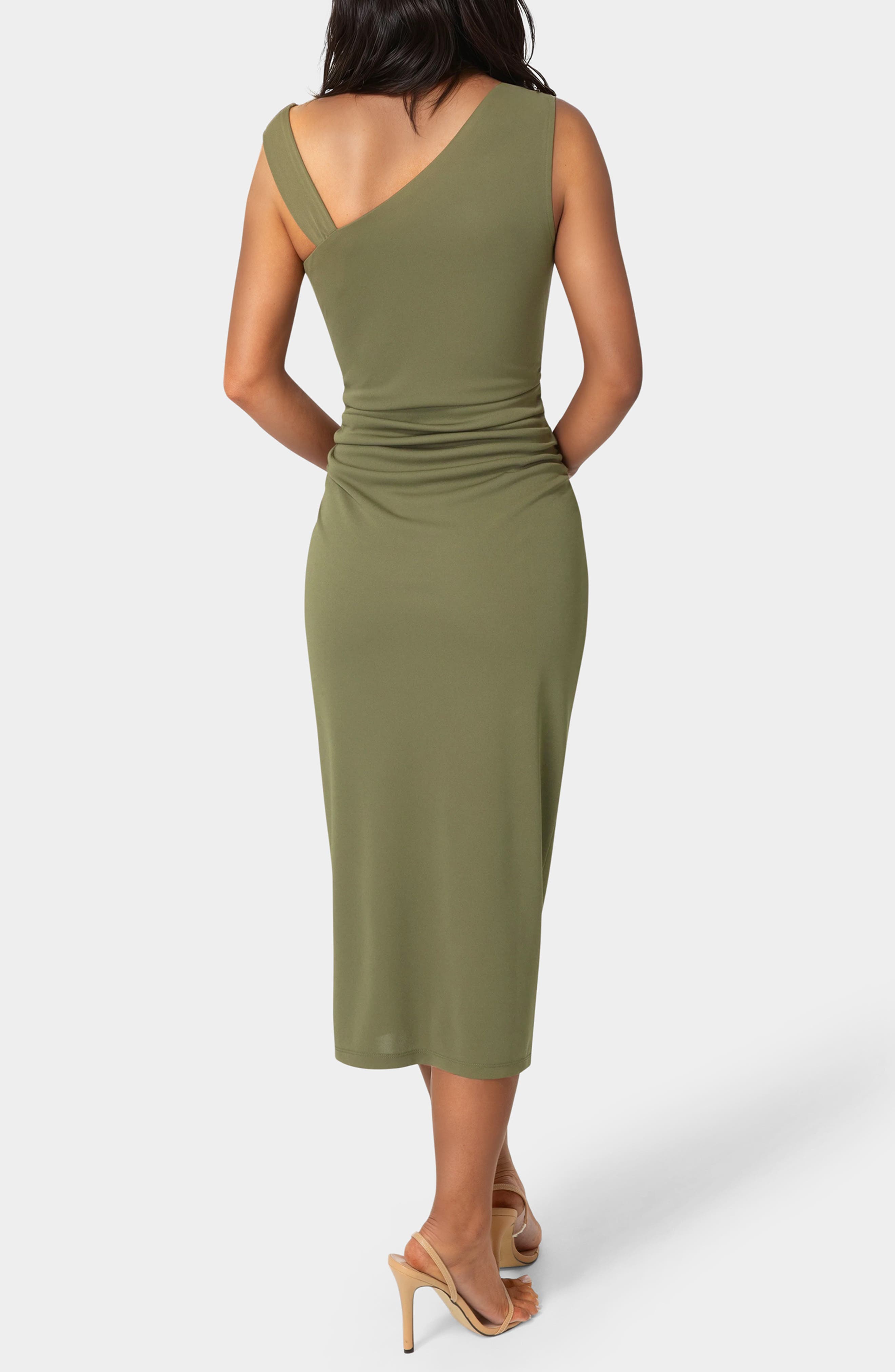 bebe Cowl Neck Sleeveless Midi Dress