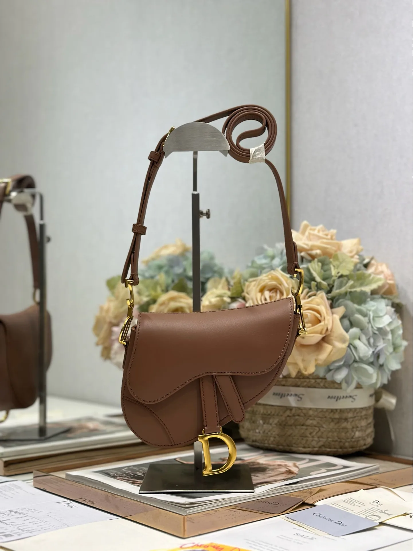Dior Saddle Gold Calfskin Saddle Bag product photo from LabelPicks