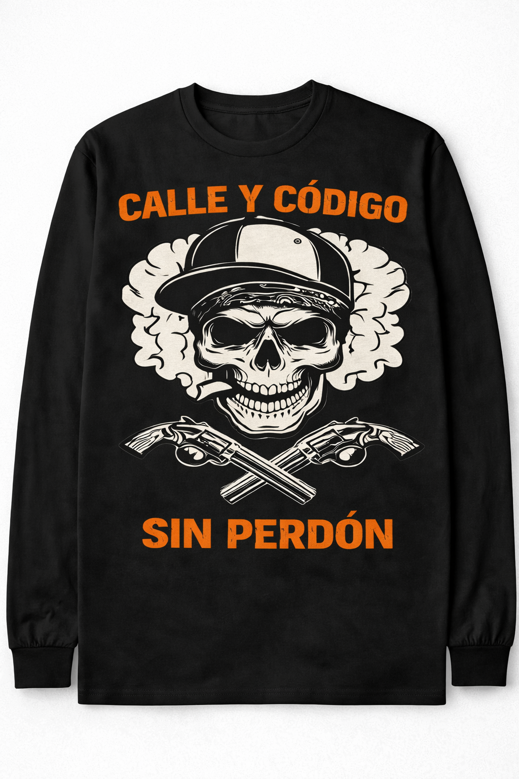 Remera Calavera Street con Gorras y Revólveres | Estilo Urbano Unisex