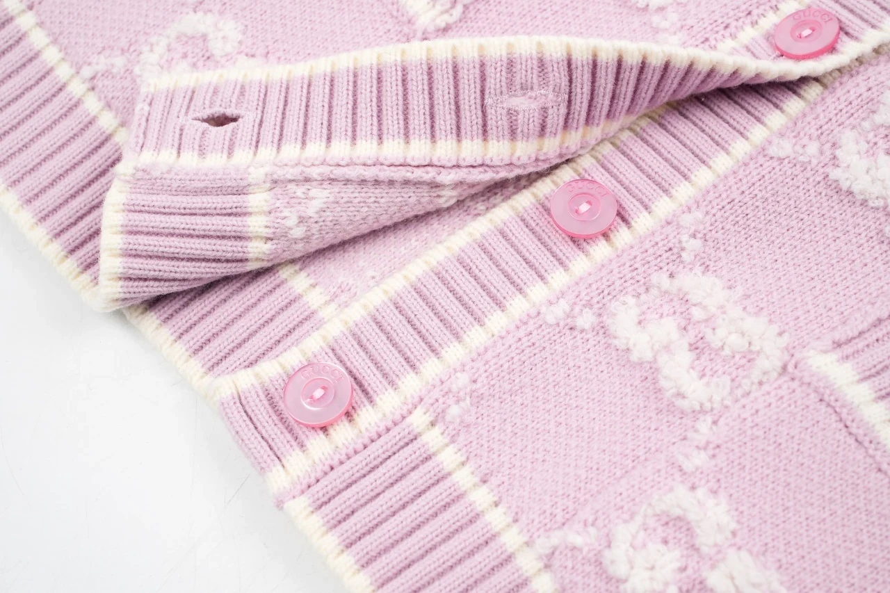 GUCCI Pink GG Jacquard Wool Cardigan product photo from LabelPicks