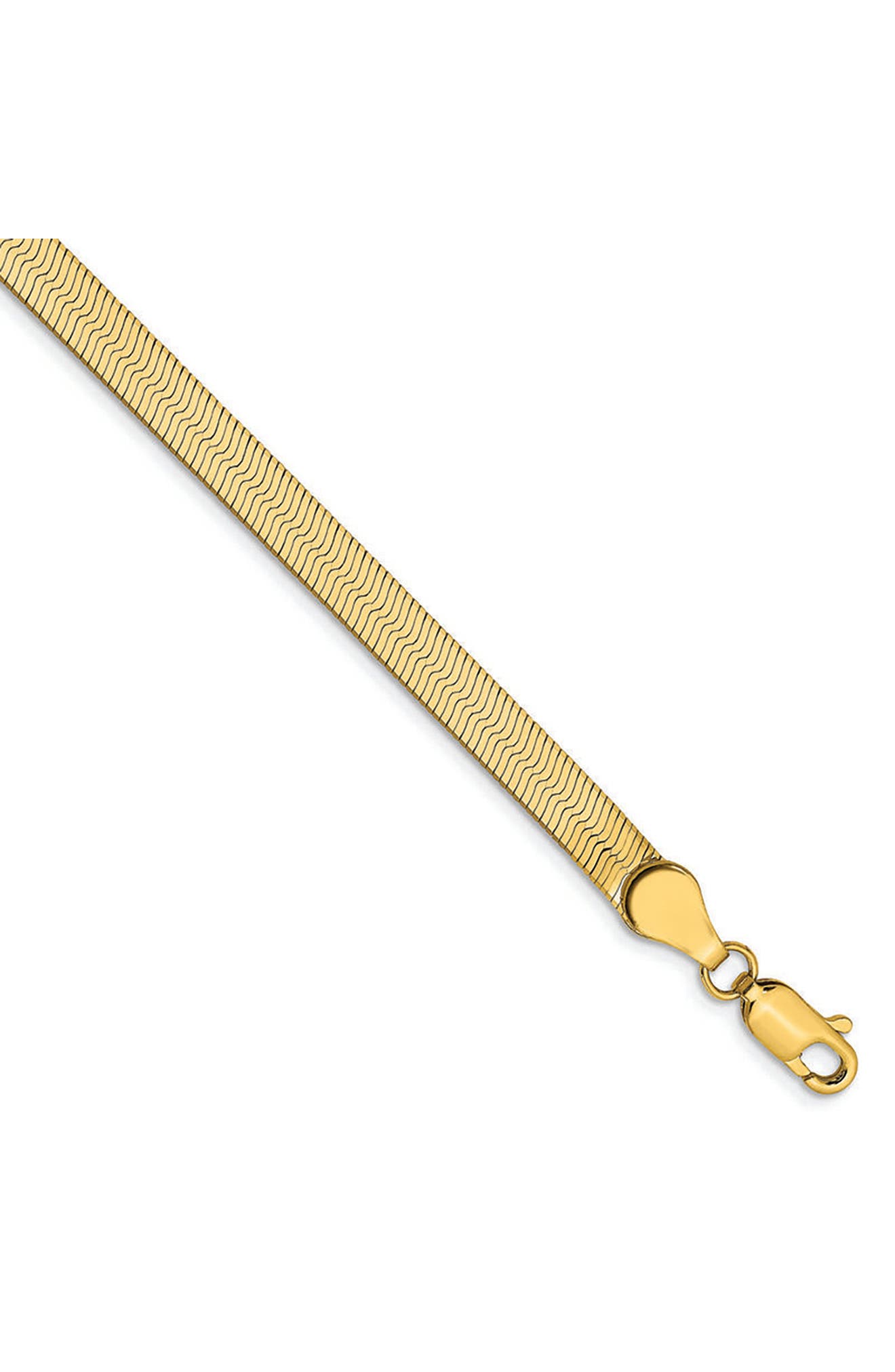 Queen Jewels 14K Gold Herringbone Chain Bracelet