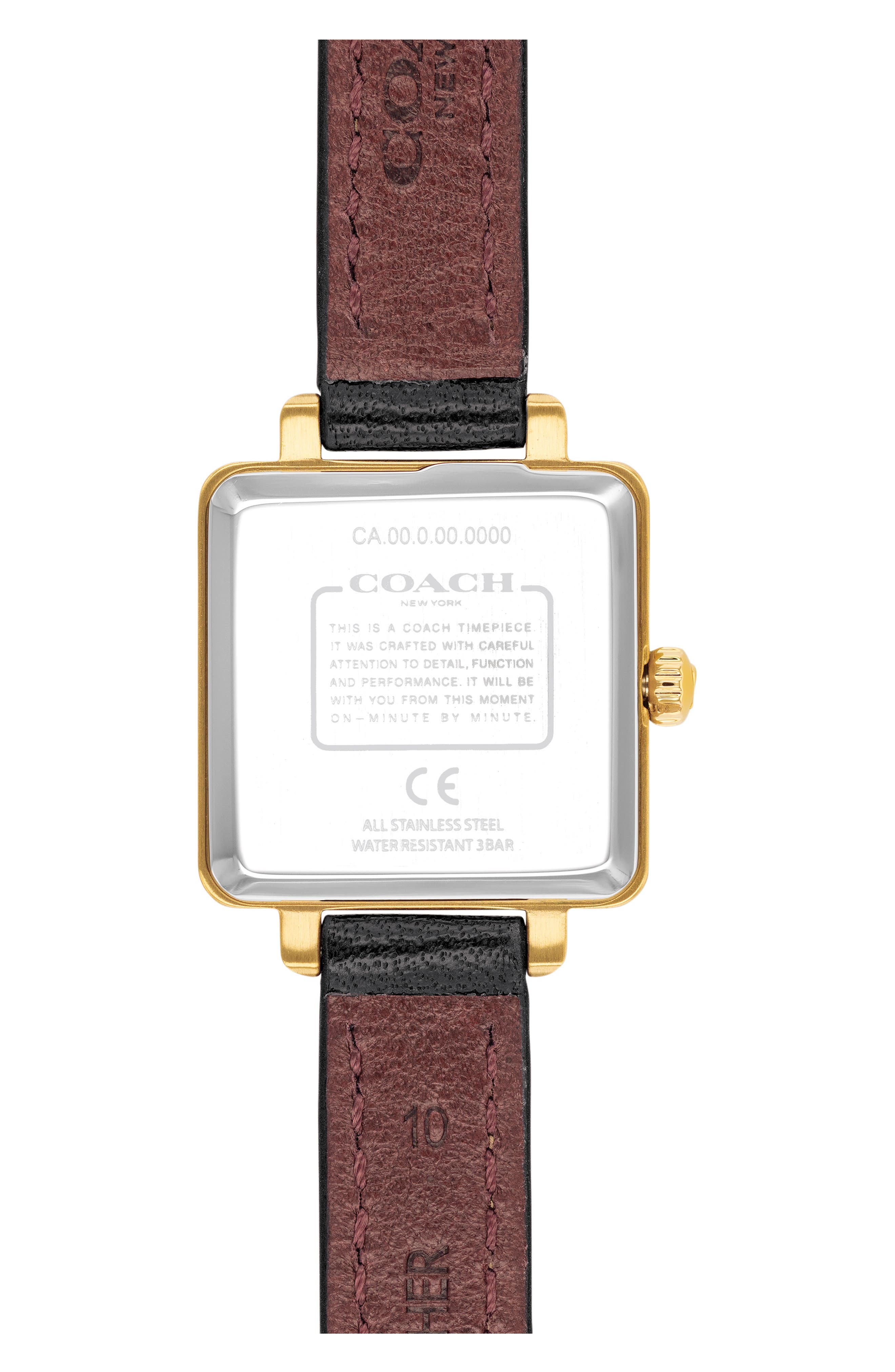 COACH Cass Leather Strap Watch