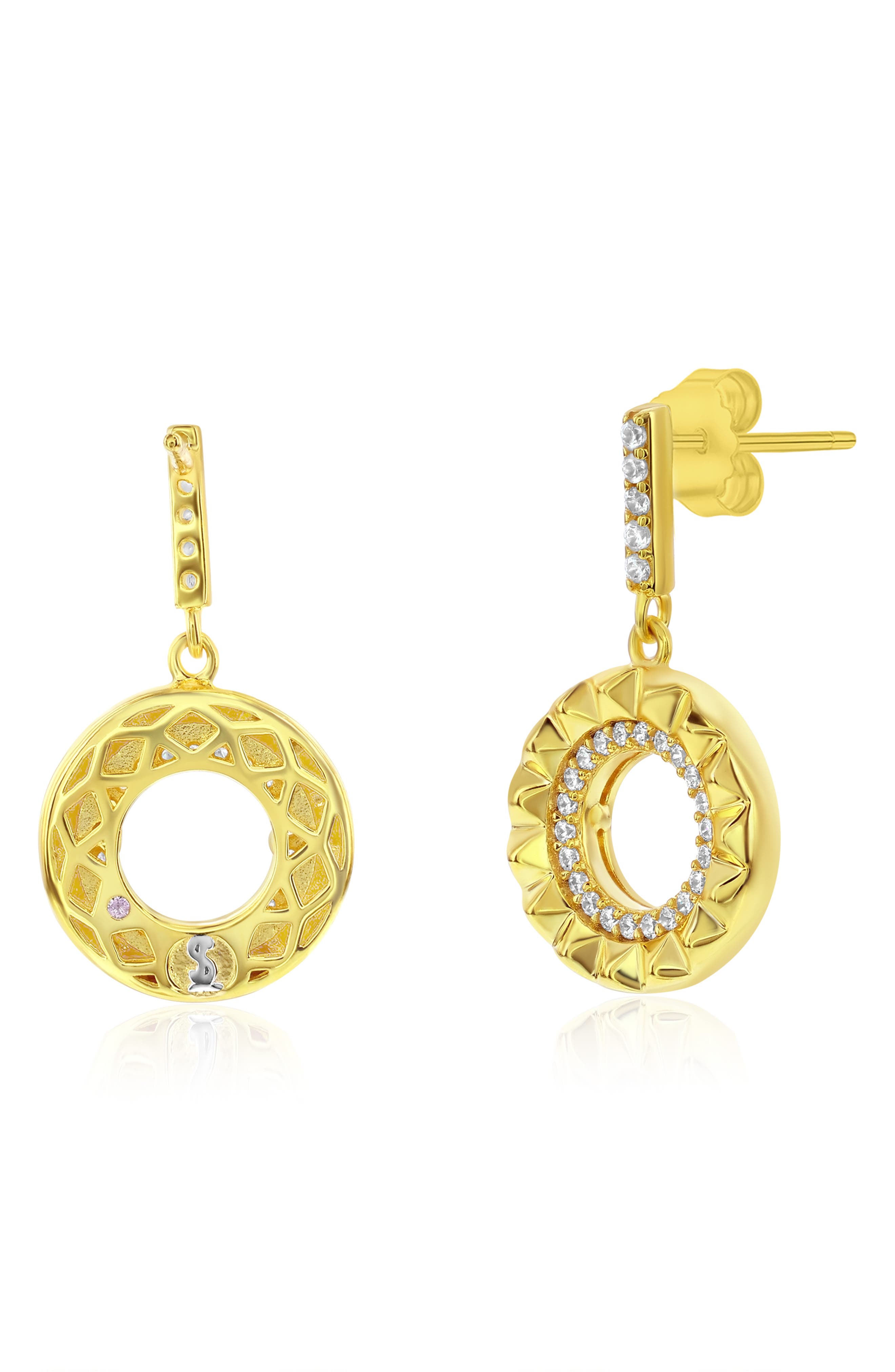 SUZY LEVIAN Cubic Zirconia Sunburst Drop Earrings