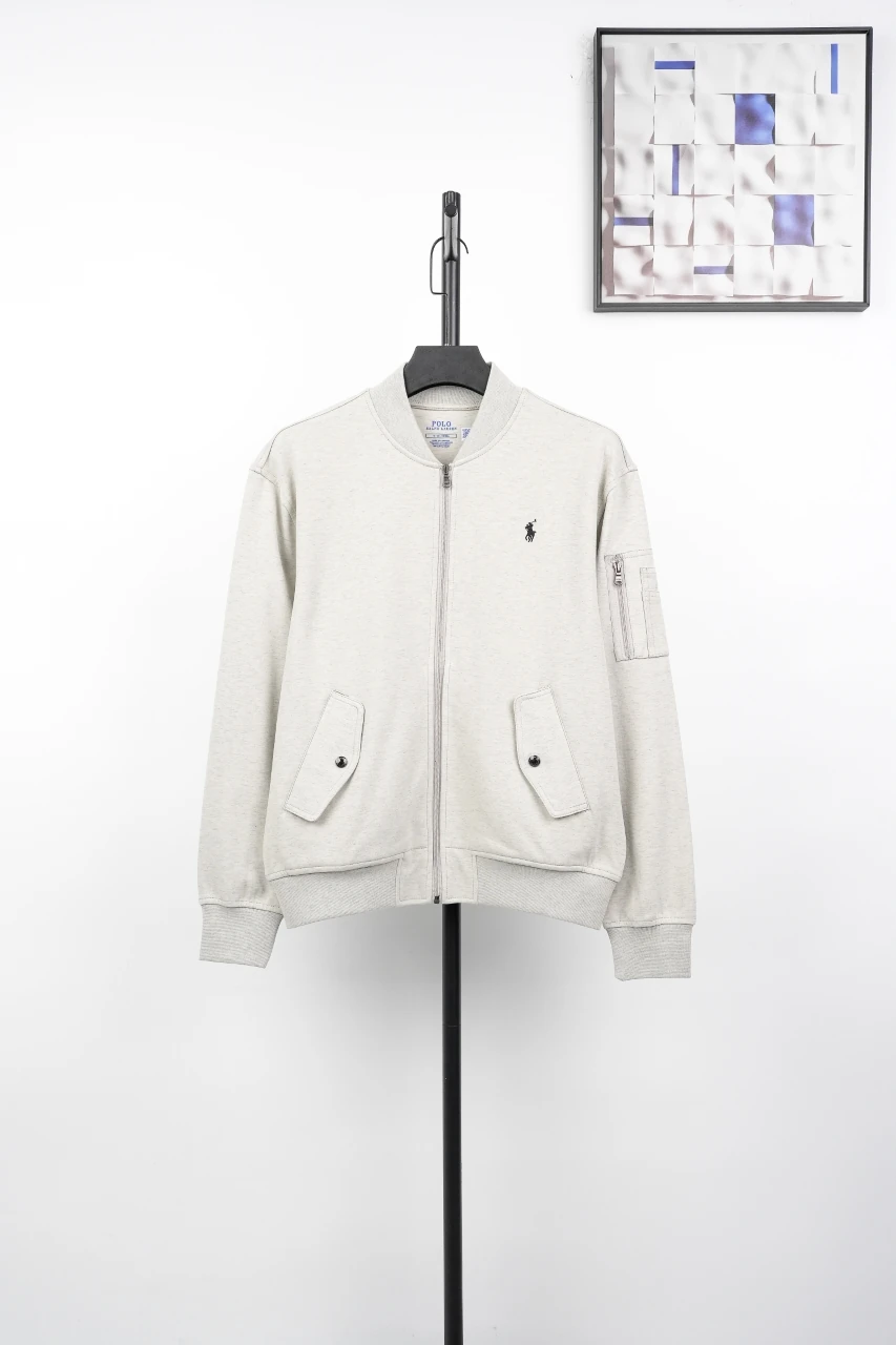 Ralph Lauren Off White Pony Embroidered Baseball Jacket product photo from LabelPicks