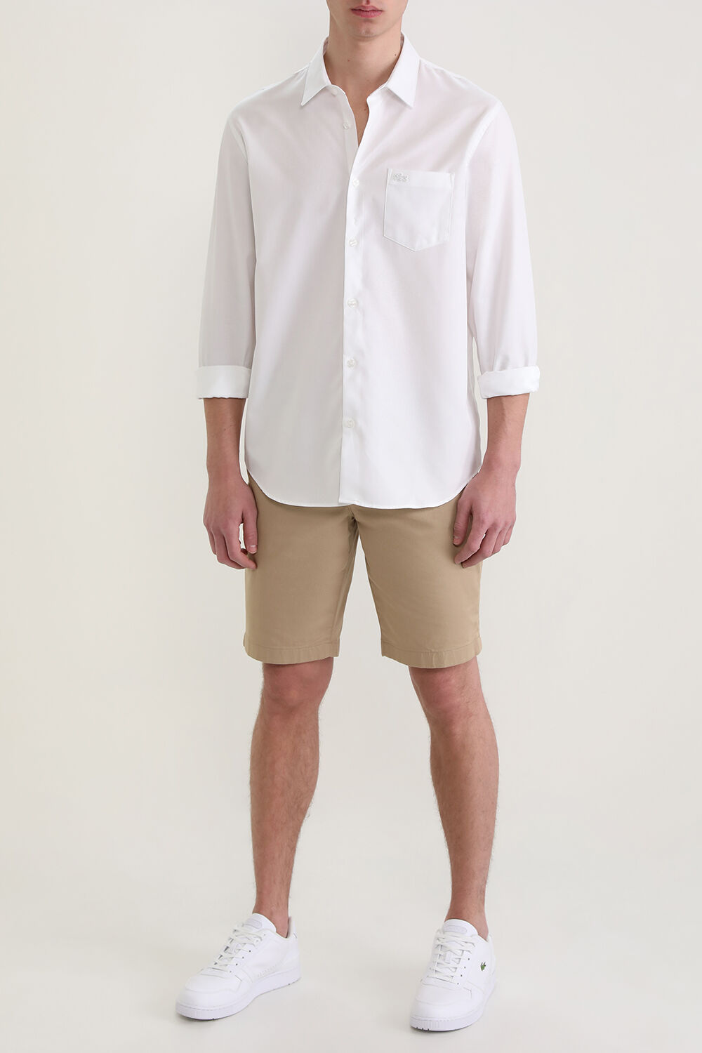 LACOSTE חולצה מכופתרת מכותנה