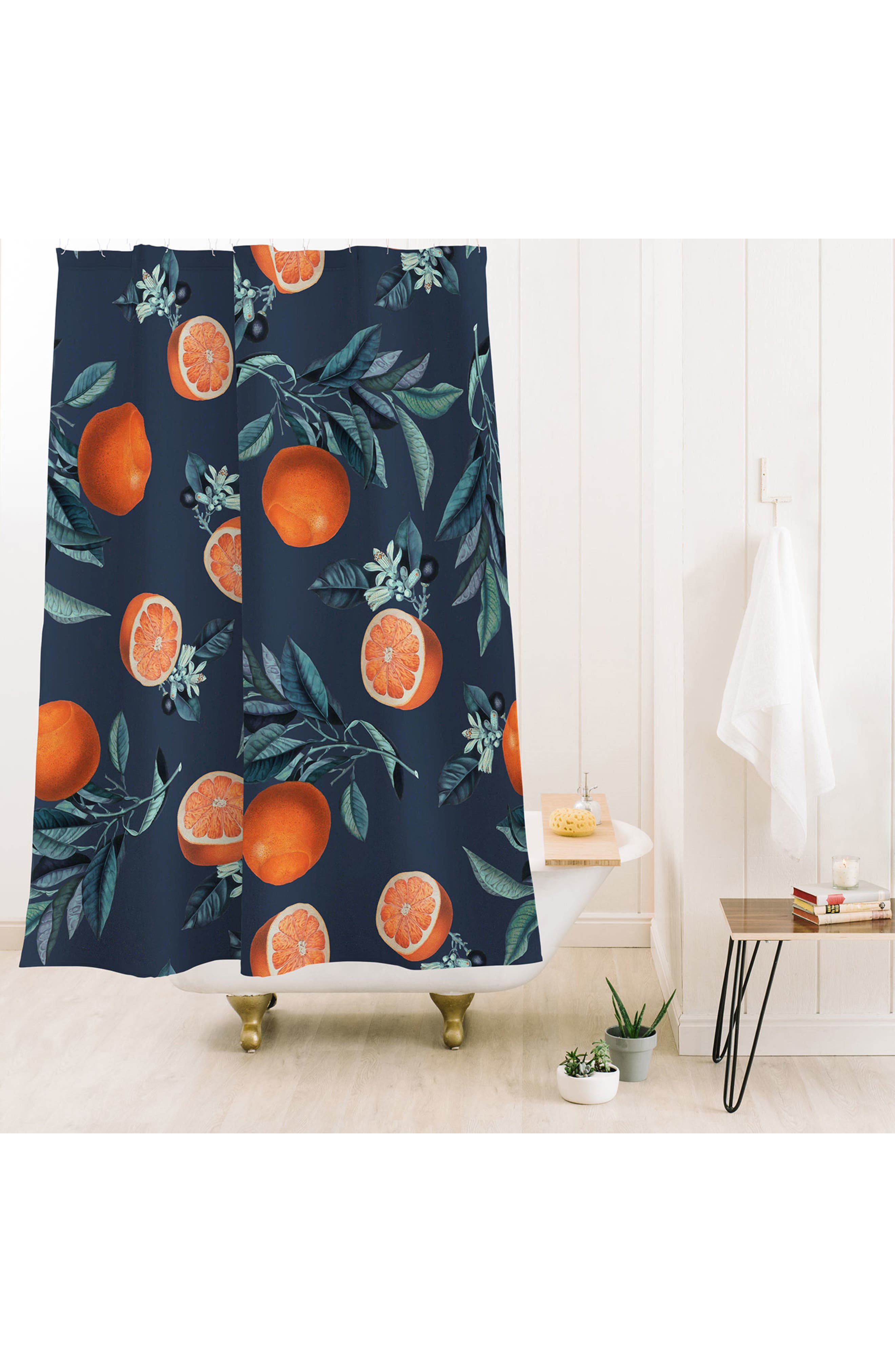 Deny Designs Lemon & Leaf Print VI Shower Curtain