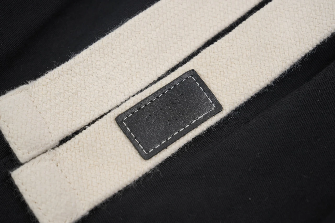 CELINE Black Cotton Drawstring Straight-Leg Pants product photo from LabelPicks