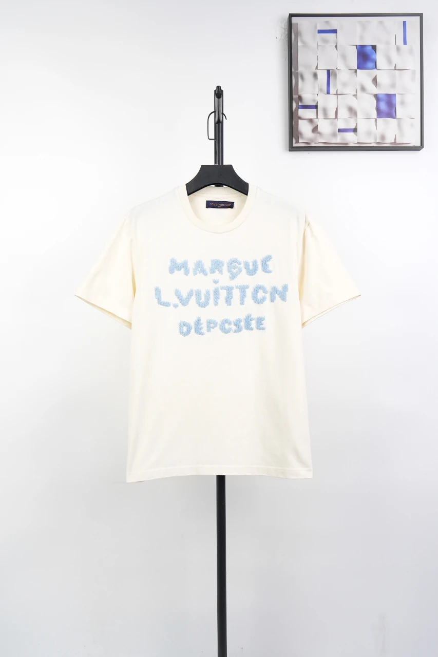 Louis Vuitton Off White Light Blue Monogram Letter Jacquard T-Shirt product photo from LabelPicks