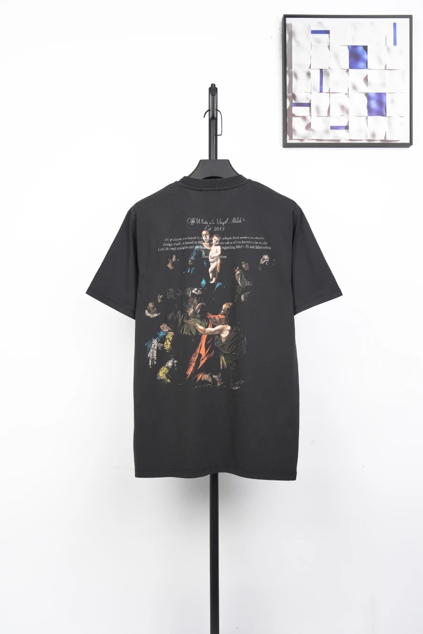 Off-White Black Washed Madonna Back Graphic T-Shirt product photo from LabelPicks